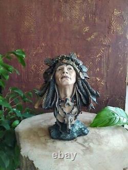 Native American Indian Chief Warrior Resin Figure Statue Sculpture Home Decor