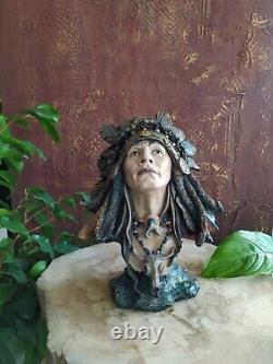 Native American Indian Chief Warrior Resin Figure Statue Sculpture Home Decor