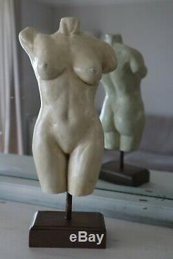 New female nude torso erotic sculpture statue ornament in ivory/bone style