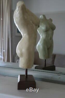 New female nude torso erotic sculpture statue ornament in ivory/bone style