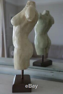 New female nude torso erotic sculpture statue ornament in ivory/bone style