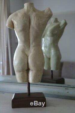 New female nude torso erotic sculpture statue ornament in ivory/bone style