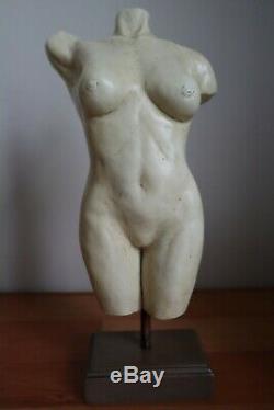 New female nude torso erotic sculpture statue ornament in ivory/bone style