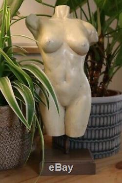 New female nude torso erotic sculpture statue ornament in ivory/bone style