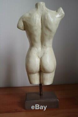 New female nude torso erotic sculpture statue ornament in ivory/bone style