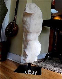 Nude Michelangelo Style Roman Art Figure Statue Sculpture Faux Marble Stone