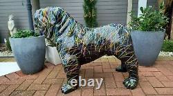 Painted Fibreglass / Resin Large Bulldog Statue / Figure