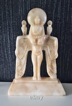 Rare Winged Sekhmet Figure Statue, Egypt Replica Treasures With Certificate