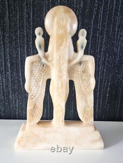 Rare Winged Sekhmet Figure Statue, Egypt Replica Treasures With Certificate