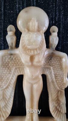 Rare Winged Sekhmet Figure Statue, Egypt Replica Treasures With Certificate