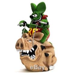 Rat Fink Hog Riding Coin Bank Statue figure Ed Roth Japan Free Shipping NEW