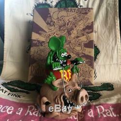 Rat fink Ed Roth mooneyes figure statue Green monster Super RARE Hot Rod m60