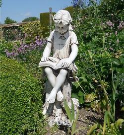 Reading Girl 89cm Stone Resin Garden Statue