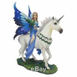 Realm of Enchantment Fairy Unicorn Statue by Anne Stokes Figuring Ornament 26cm
