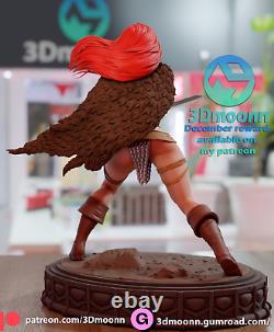 Red Sonja Statue 3DMOON 8K 3D Printed Resin 10cm to 35cm