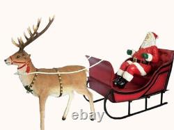 Reindeer for Sleigh Statue Christmas Figure Seasonal Holiday Prop Lifesize Model