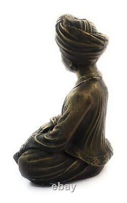 Resin Bronze Finished Traditional Men Playing Dholak Figure Statue Showpiece