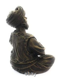 Resin Bronze Finished Traditional Men Playing Instrument Figure Statue Showpiece