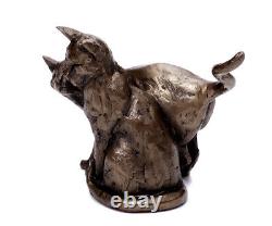 Resin Figure Cat Couple Made Of With Bronzepulver Statue Art Sculpture Large