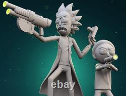 Rick & Morty Fight Scene Garage Kit Figure Collectible Statue Handmade Fan Gift