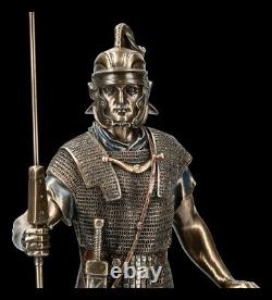 Roman Knight Figure with Spear Veronese Statue Legionary Bronzed