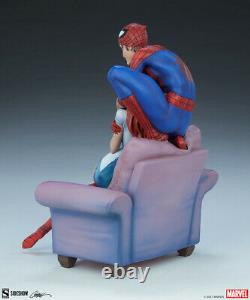 SIDESHOW EXCLUSIVE SPIDER-MAN and MARY JANE STATUE Maquette FIGURE Diorama Cat