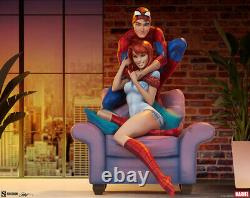 SIDESHOW EXCLUSIVE SPIDER-MAN and MARY JANE STATUE Maquette FIGURE Diorama Cat