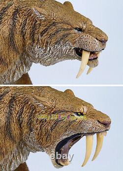 Saber-toothed tiger STRAY CAT Animal Statue Model Display Resin 2 Heads Figure