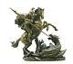 Saint George killing the Dragon Roman Soldier Statue Figure Bronze Finish