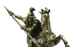 Saint George killing the Dragon Roman Soldier Statue Figure Bronze Finish