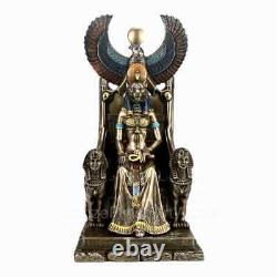 Sekhmet Sitting on Throne Ancient Egyptian Goddess of Healing Cold Cast Bronze