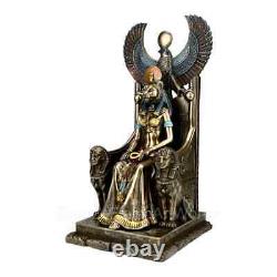Sekhmet Sitting on Throne Ancient Egyptian Goddess of Healing Cold Cast Bronze