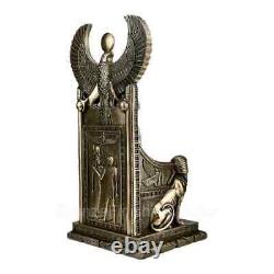 Sekhmet Sitting on Throne Ancient Egyptian Goddess of Healing Cold Cast Bronze