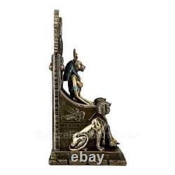 Sekhmet Sitting on Throne Ancient Egyptian Goddess of Healing Cold Cast Bronze
