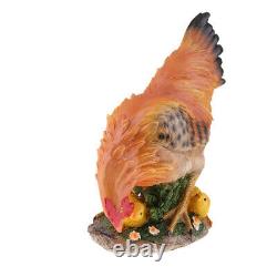 Set of 2 Cute Hen Miniature Figure Chicken Model Outdoor Decor Art Kids Toys