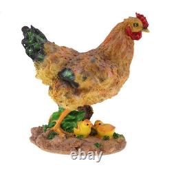 Set of 2 Cute Hen Miniature Figure Chicken Model Outdoor Decor Art Kids Toys