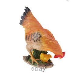 Set of 2 Cute Hen Miniature Figure Chicken Model Outdoor Decor Art Kids Toys