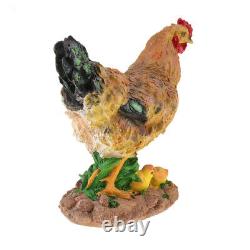 Set of 2 Cute Hen Miniature Figure Chicken Model Outdoor Decor Art Kids Toys