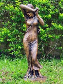 Shy Maiden 85cm Bronze Marble Resin Garden Statue