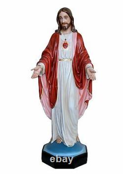 Statue Sacred Core of Jesus, Jesus Sacred Heart Resin cm. 110. 44 inch