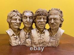 THE ROLLING STONES BUST Resin Figure Statue Sculpture Jagger Richards Wood Watts