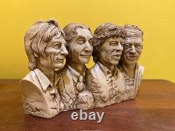 THE ROLLING STONES BUST Resin Figure Statue Sculpture Jagger Richards Wood Watts