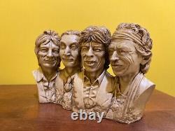 THE ROLLING STONES BUST Resin Figure Statue Sculpture Jagger Richards Wood Watts