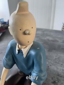 TINTIN SEATED BENCH Large FIGURE Statue Vintage Original Unknown Maker