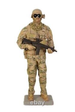Tactical Soldier Statue Realistic Modern Figure Lifelike Lifesize Model Sand