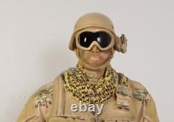 Tactical Soldier Statue Realistic Modern Figure Lifelike Lifesize Model Sand