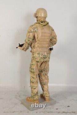 Tactical Soldier Statue Realistic Modern Figure Lifelike Lifesize Model Sand
