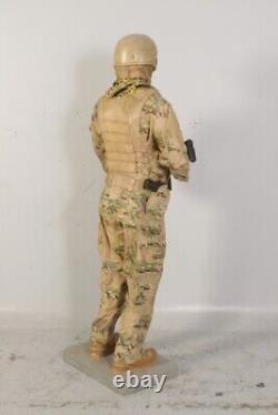 Tactical Soldier Statue Realistic Modern Figure Lifelike Lifesize Model Sand