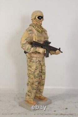 Tactical Soldier Statue Realistic Modern Figure Lifelike Lifesize Model Sand