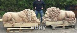 Unique Huge Pair of Impressive Canova's Marble Lions Original Master moulds